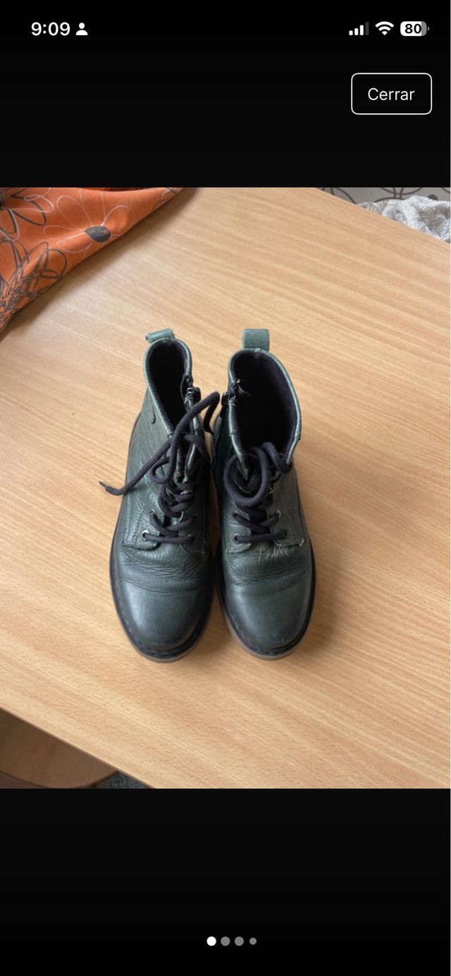 Stivaletti in pelle verde per bambina taglia 35