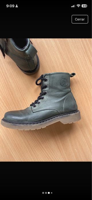 Stivaletti in pelle verde per bambina taglia 35