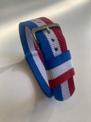Cinturino Nylon Nato 20mm Azzurro/Bianco/Rosso