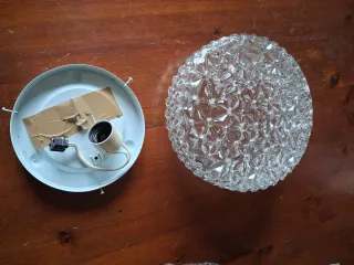 Plafoniera vintage vetro trasparente