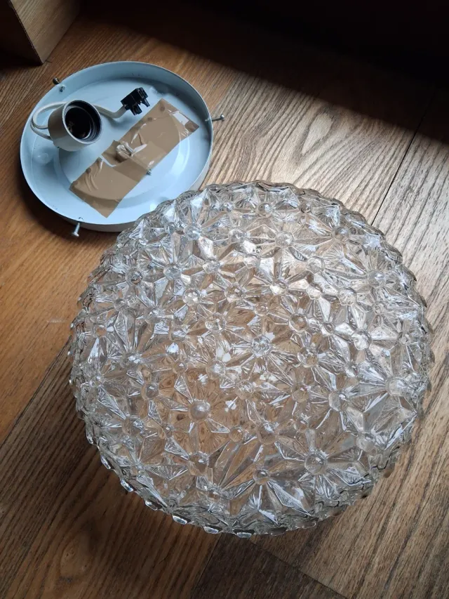 Plafoniera vintage vetro trasparente