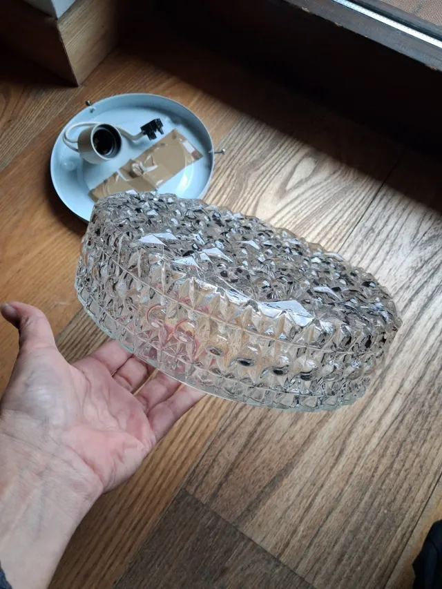 Plafoniera vintage vetro trasparente