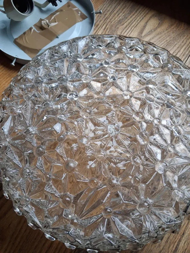 Plafoniera vintage vetro trasparente