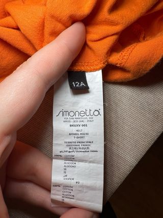 Camiseta Balmain naranja logo terciopelo