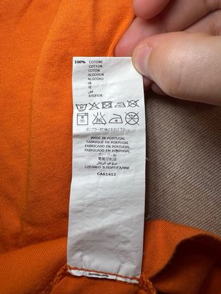 Camiseta Balmain naranja logo terciopelo
