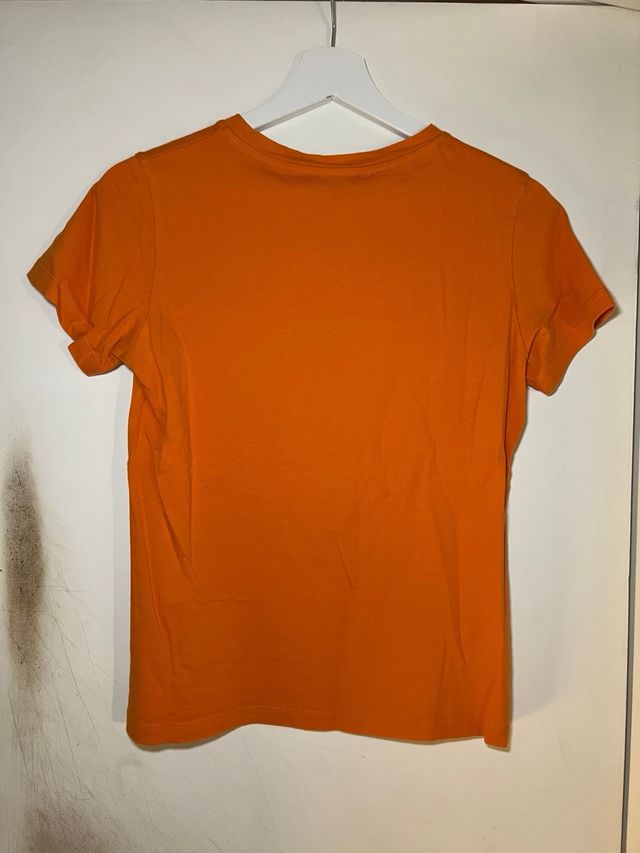 Camiseta Balmain naranja logo terciopelo