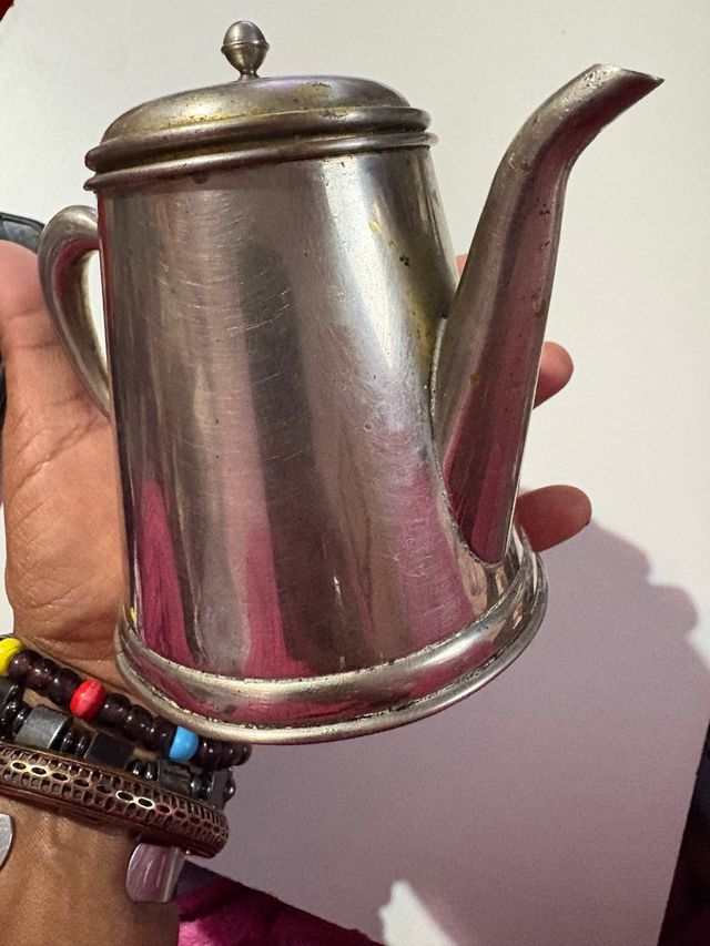 Cafetera/Tetera Metálica Vintage Antigua