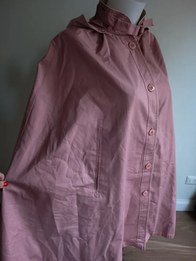 Trench poncho rosa vintage