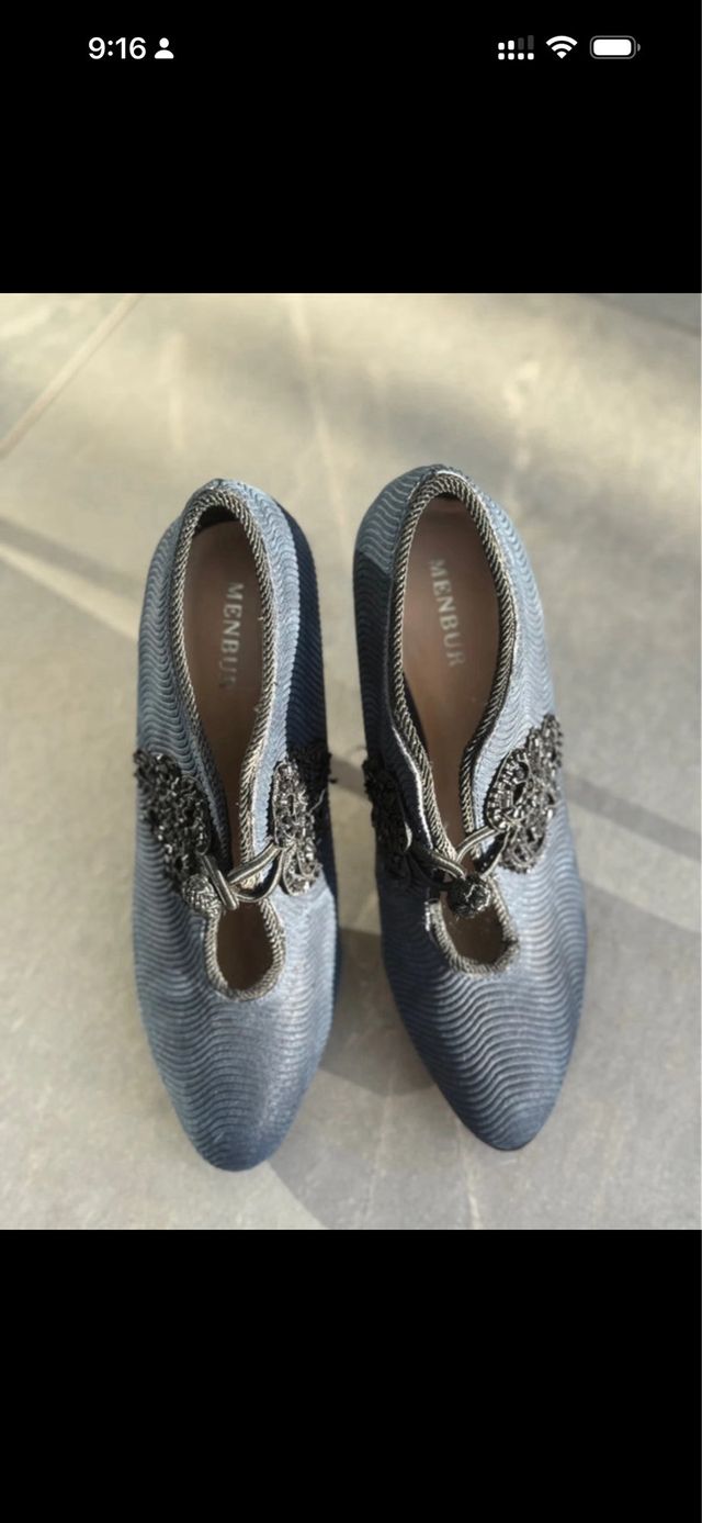 Botín azul marino tacón