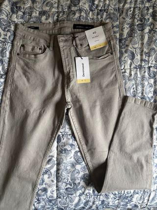 Pantalón vaquero gris Lefties Talla M