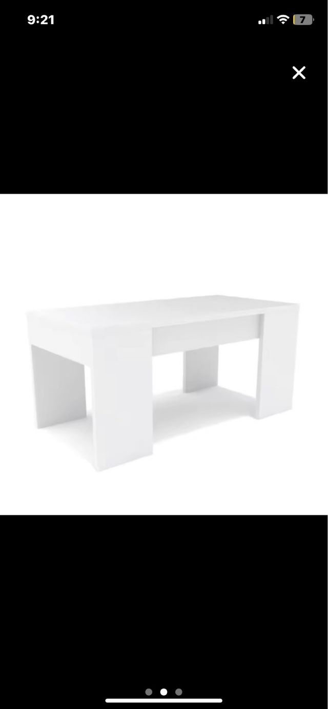 Tavolo da centro rialzabile bianco