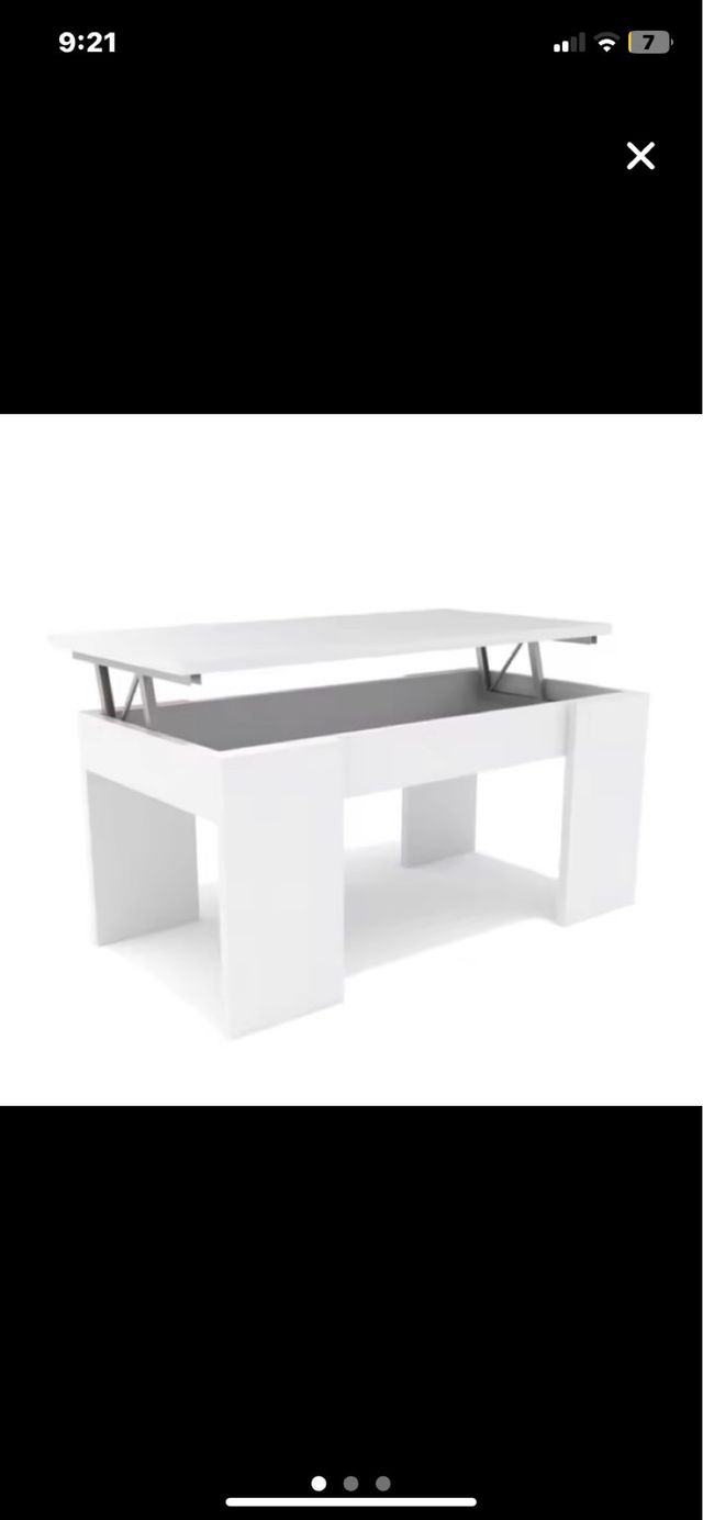 Tavolo da centro rialzabile bianco