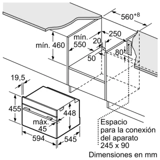 Microondas integrable Siemens 60x45cm