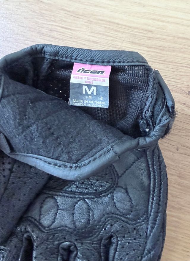 Guantes de cuero ICON para moto