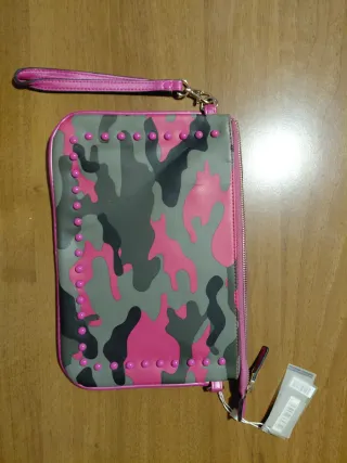 Pochette Carpisa camouflage rosa e grigio