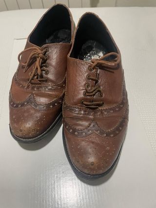 Zapatos Castellanos Piel Marrón Talla 37