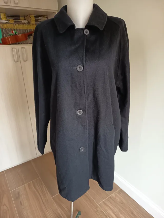 Cappotto misto cashmere vintage nero
