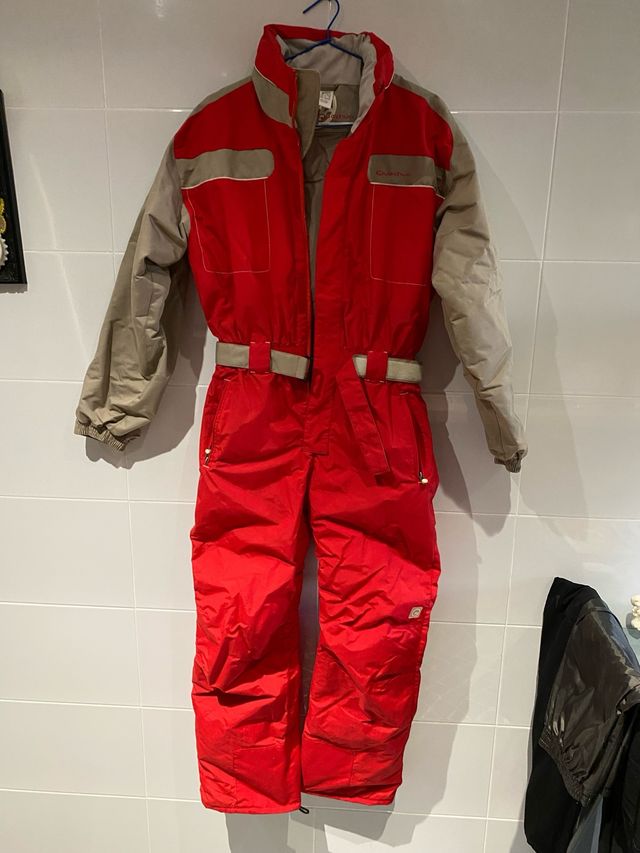 Mono para la nieve Quechua rojo y beige