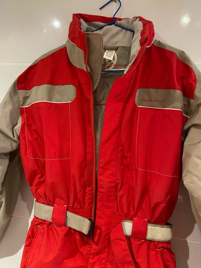 Mono para la nieve Quechua rojo y beige