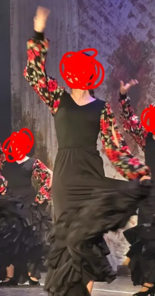 Traje Flamenco Mujer XS Negro/Rojo