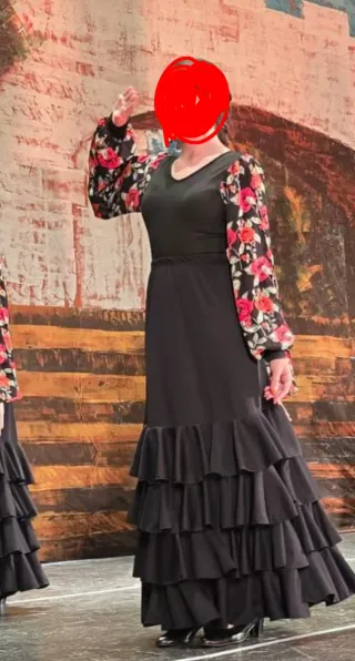 Traje Flamenco Mujer XS Negro/Rojo