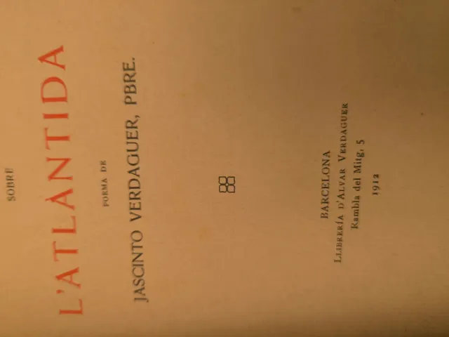 L'atlàntida Jascinto Verdaguer 1912 ( muy raro )