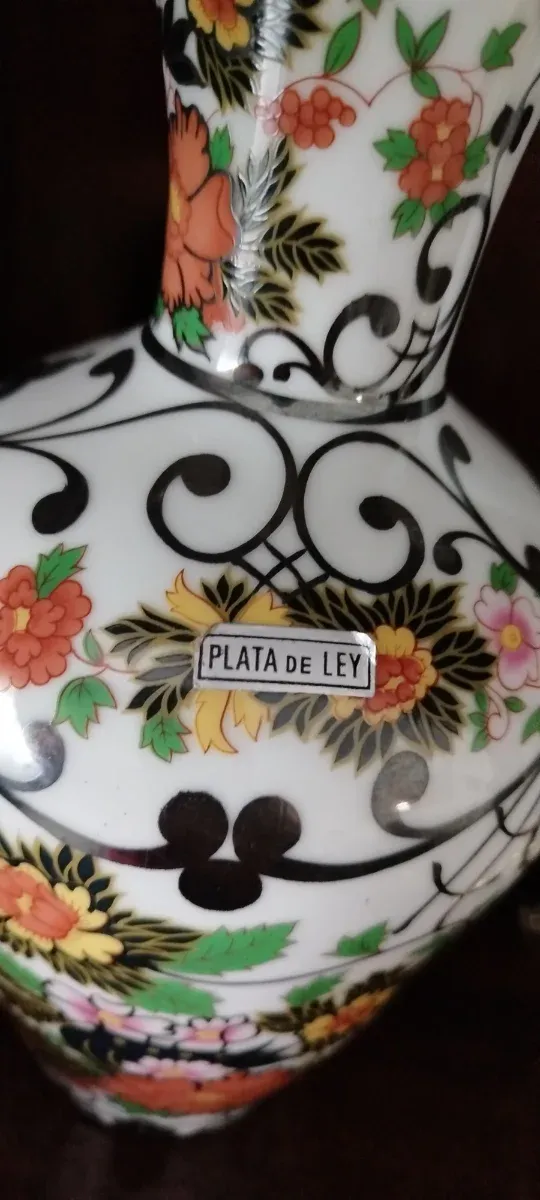 Jarrón decorativo porcelana flores