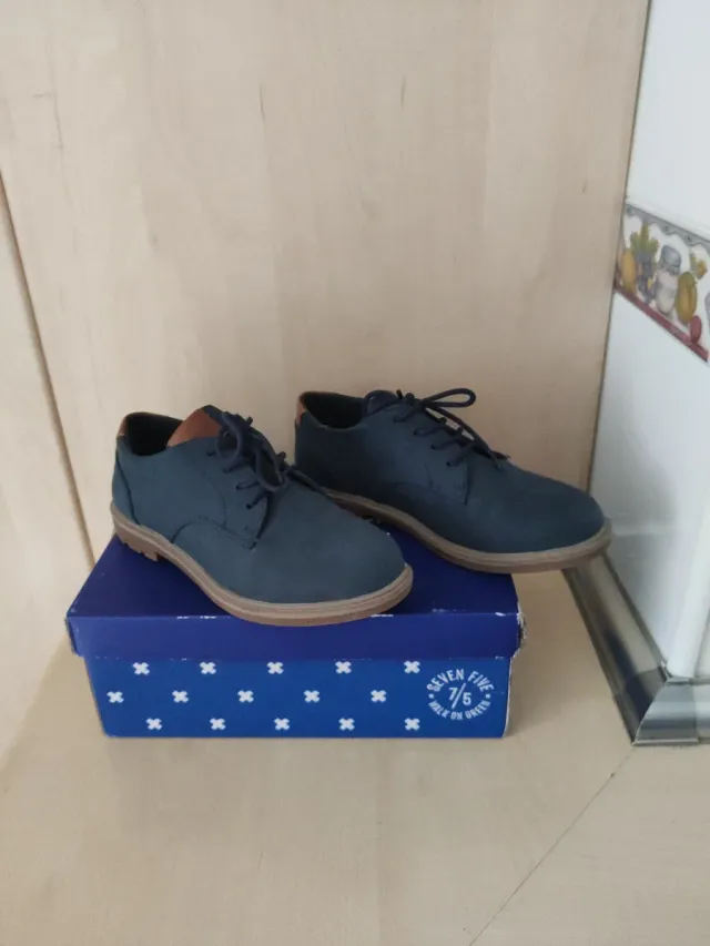 Zapatos niño Seven Five azul/marrón T.35