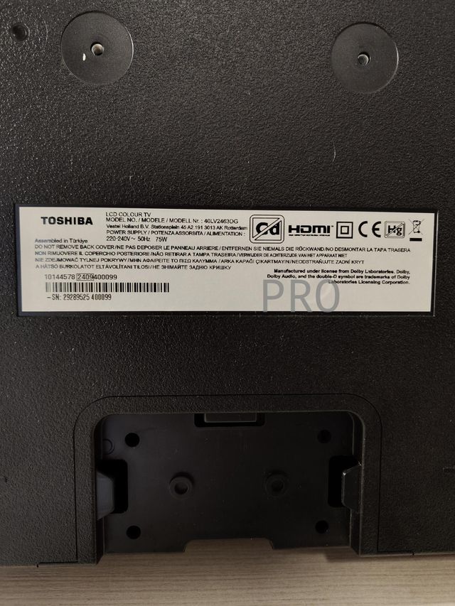 TV LED 40" (100 cm) Toshiba Smart TV, HDR, Dolby Audio