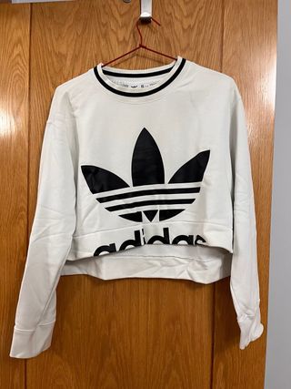 Sudadera Adidas Blanca Logo Grande