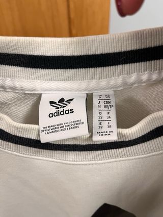 Sudadera Adidas Blanca Logo Grande