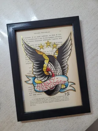 Quadro Harley Davidson Tattoo Vintage