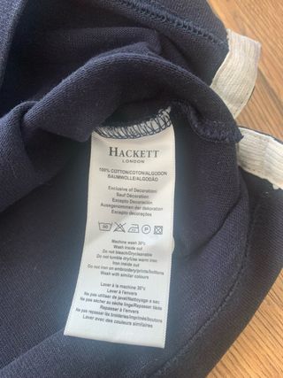 Polo Hackett manga larga azul talla 3