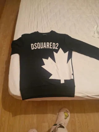 Sudadera DSQUARED2 Negra Hoja Blanca