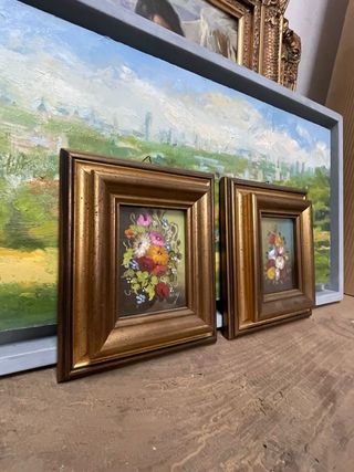 Dos oleos vintage de la escuela italiana mediados