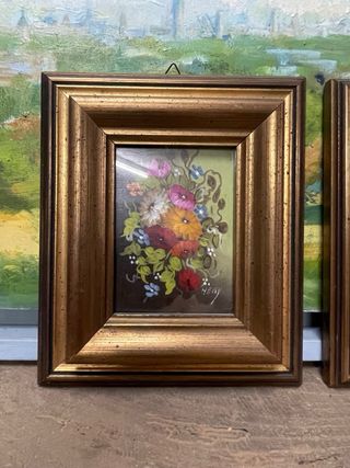 Dos oleos vintage de la escuela italiana mediados