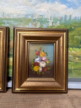 Dos oleos vintage de la escuela italiana mediados