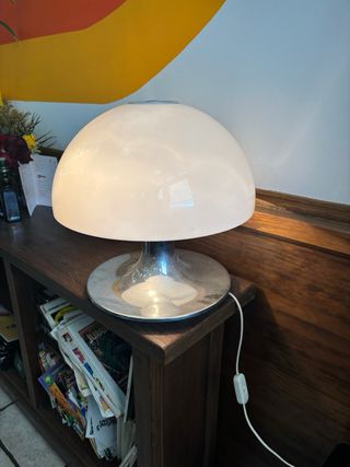 Lámpara Seta Miguel Milá Plata y Blanca