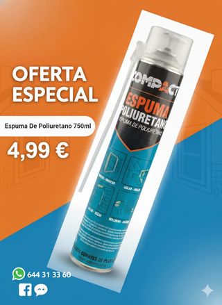 CAJA ESPUMA POLIURETANO CANULA 750ML 12 UNIDADES