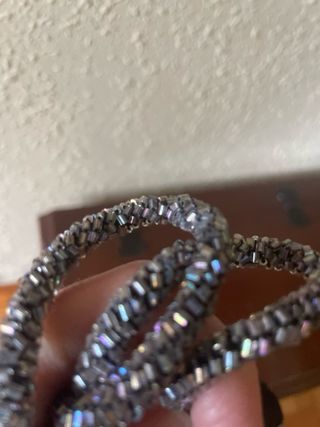 Bolso de fiesta tejido con abalorios