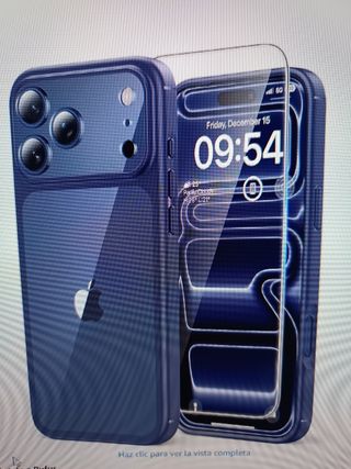 Funda iPhone 17 Pro Azul + Cristal Templado