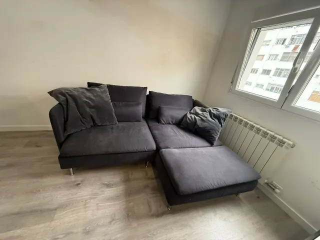 Sofá modular gris tela