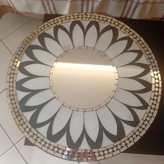 Specchio da parete fiore oro e bianco