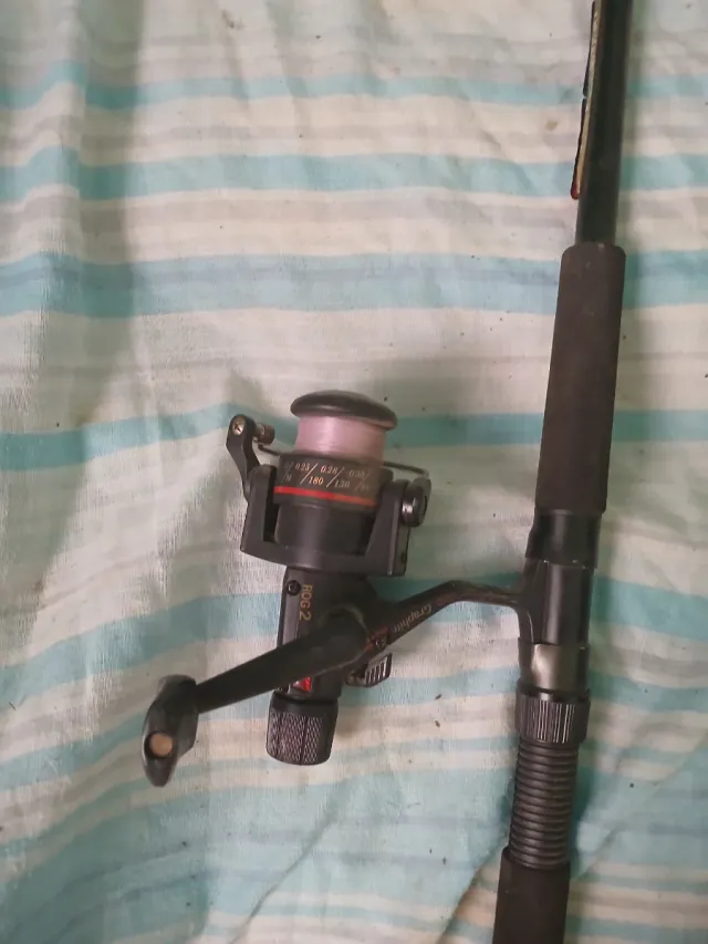 Caña de pescar con carrete
