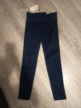 Vaqueros Leggins Tiro Alto Azul