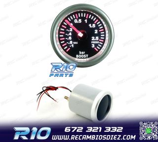 RELOJ PRESIÓN TURBO FONDO NEGRO ILUMINADO