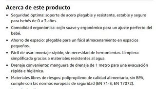 Bañera Plegable Bebé con Soporte