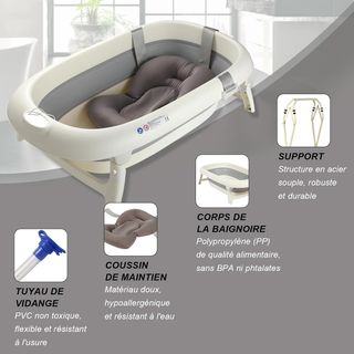 Bañera Plegable Bebé con Soporte