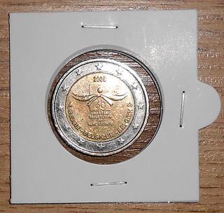 Moneda 2€ Bélgica 2008 Derechos Humanos