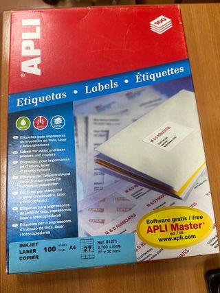 Etiquetas APLI Inkjet Laser Copier A4